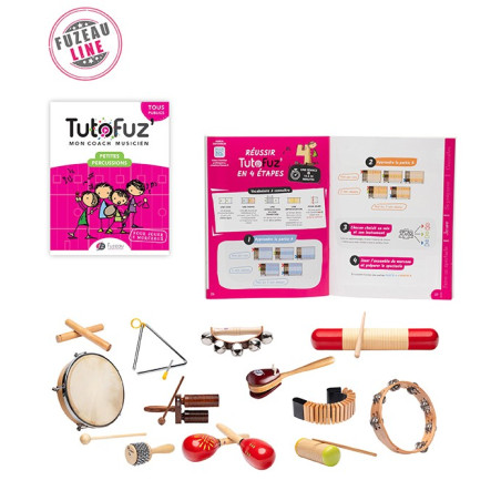 LOT LIVRET TUTOFUZ mon coach musicien PETITES PERCUSSIONS + 12 INSTRUMENTS