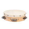 LOT DE 10 TAMBOURINS EN PEAU NATURELLE DE 15 CM AVEC 8 CYMBALETTES