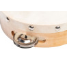 LOT DE 10 TAMBOURINS EN PEAU NATURELLE DE 15 CM AVEC 8 CYMBALETTES